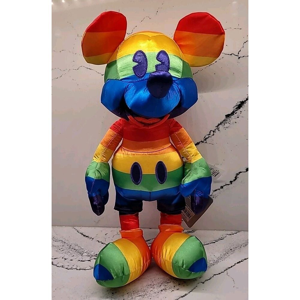 Disney Mickey Mouse Rainbow Collection June Pride Month Plush Soft Toy NWT